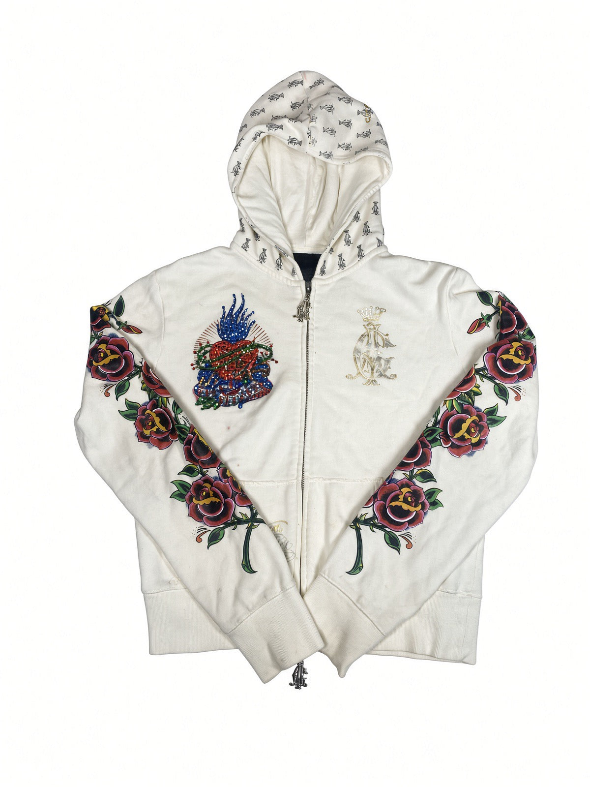 Christian Audigier bedazzled Zip-Up Hoodie