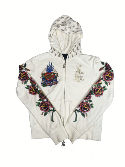 Christian Audigier bedazzled Zip-Up Hoodie