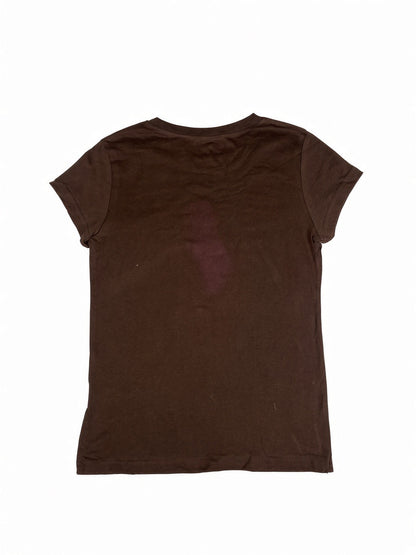 Dead-stock Brown 'Call Me' Graphic Baby Tee