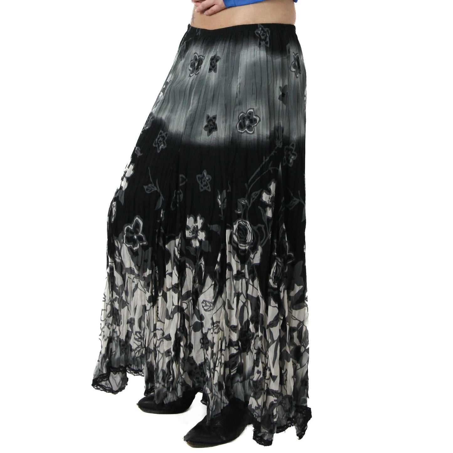 Fłowy Floral Laced Maxi Skirt