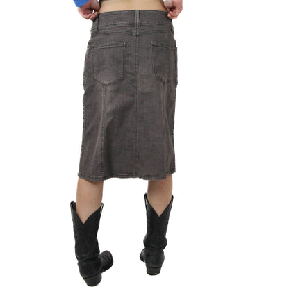 2000's Grey Denim Maxi Skirt