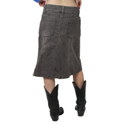 2000's Grey Denim Maxi Skirt