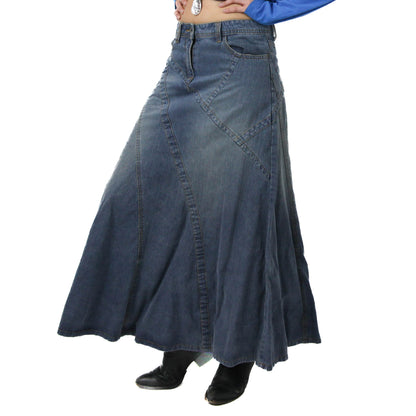 Perfect Flowy Denim Maxi Skirt