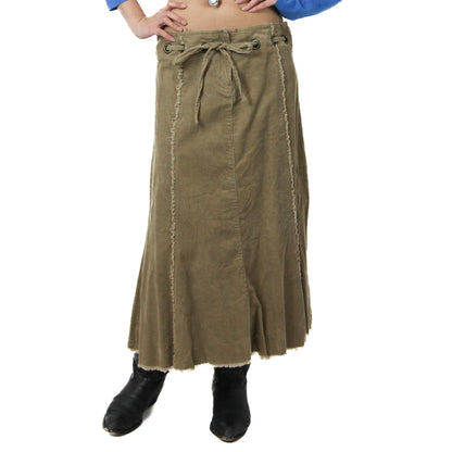 Light Brown Corduroy Maxi Skirt