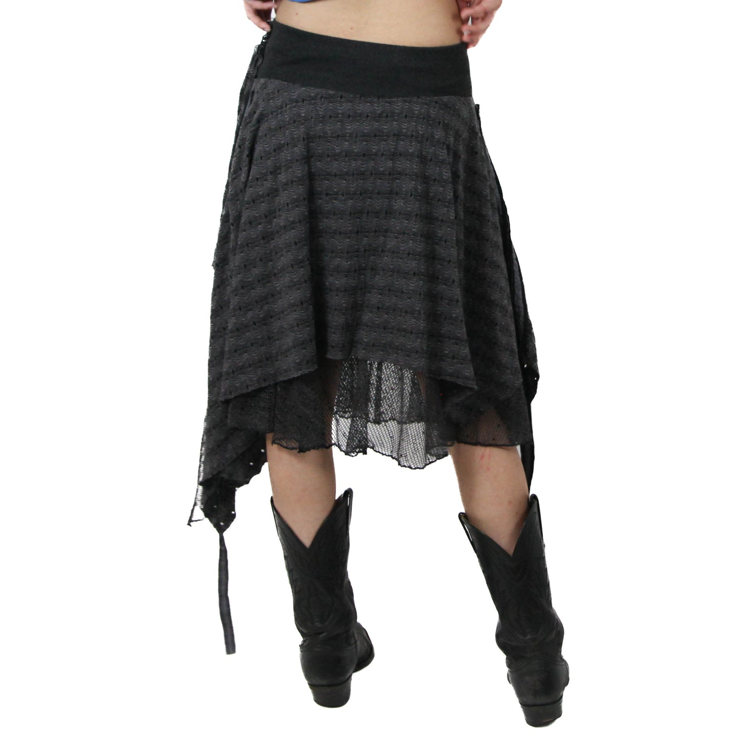 Archival-Style Ruffled Grey Skirt