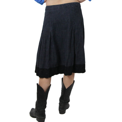 Dark Denim Wrap-Around Maxi Skirt