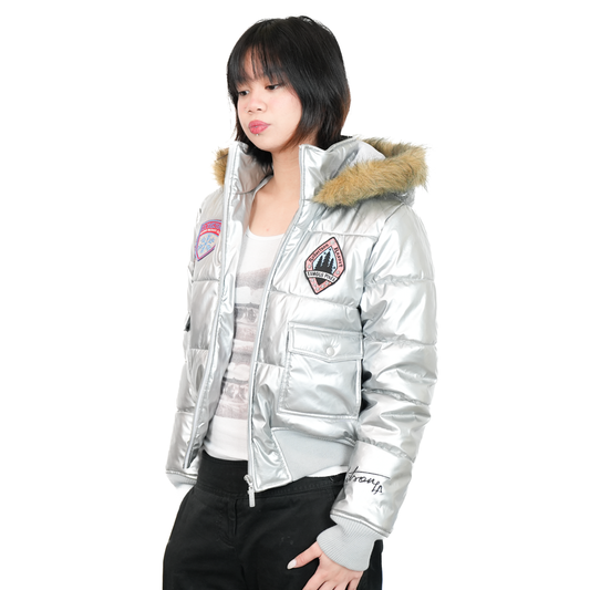 Kitson LA "Snow Bunny Club" Silver Deadstock Coat