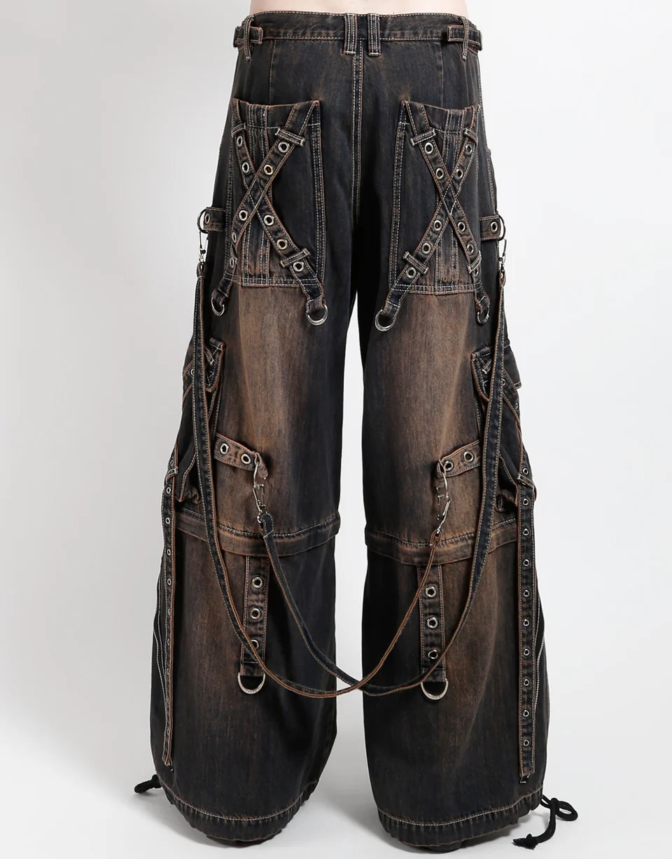 X-Strap Pant Dirty Wash Blue Denim