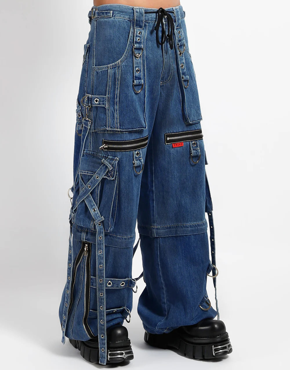 Tripp NYC X Strap Pant Blue Denim Rogue