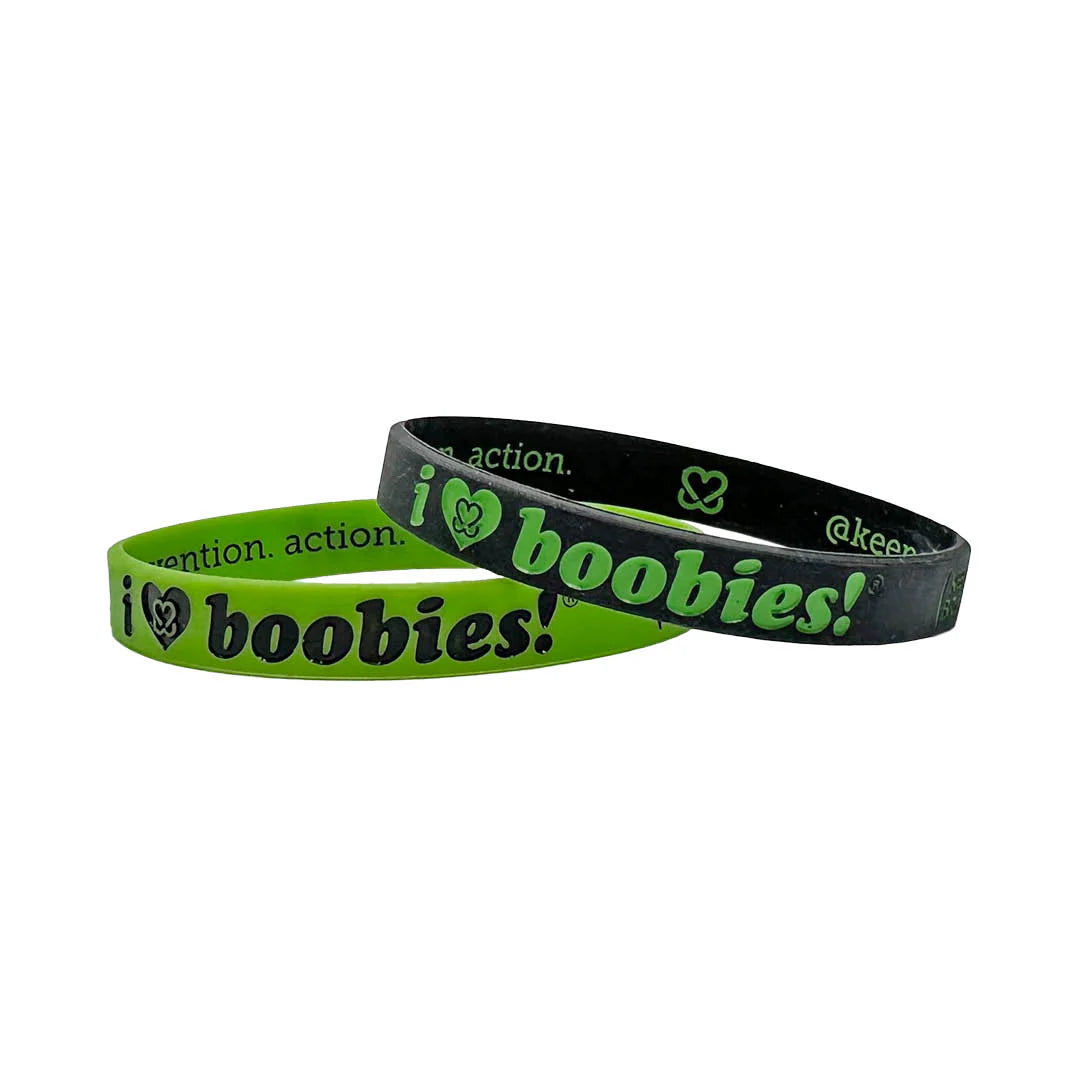 I LOVE BOOBIES! LIME GREEN BRAT BRACELET PACK