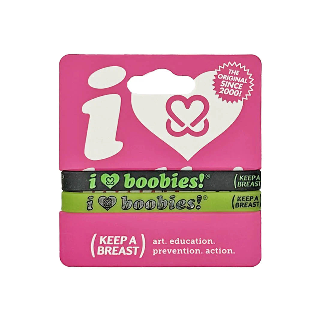 I LOVE BOOBIES! LIME GREEN BRAT BRACELET PACK