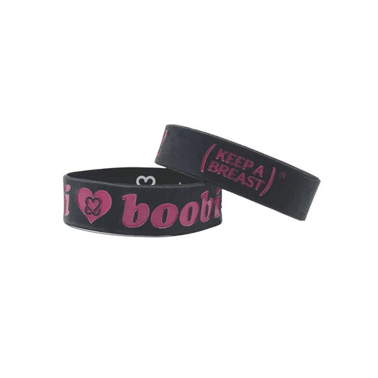 I LOVE BOOBIES! BRACELETS BLACK/PINK