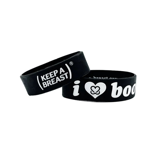 I LOVE BOOBIES! BRACELETS BLACK/WHITE