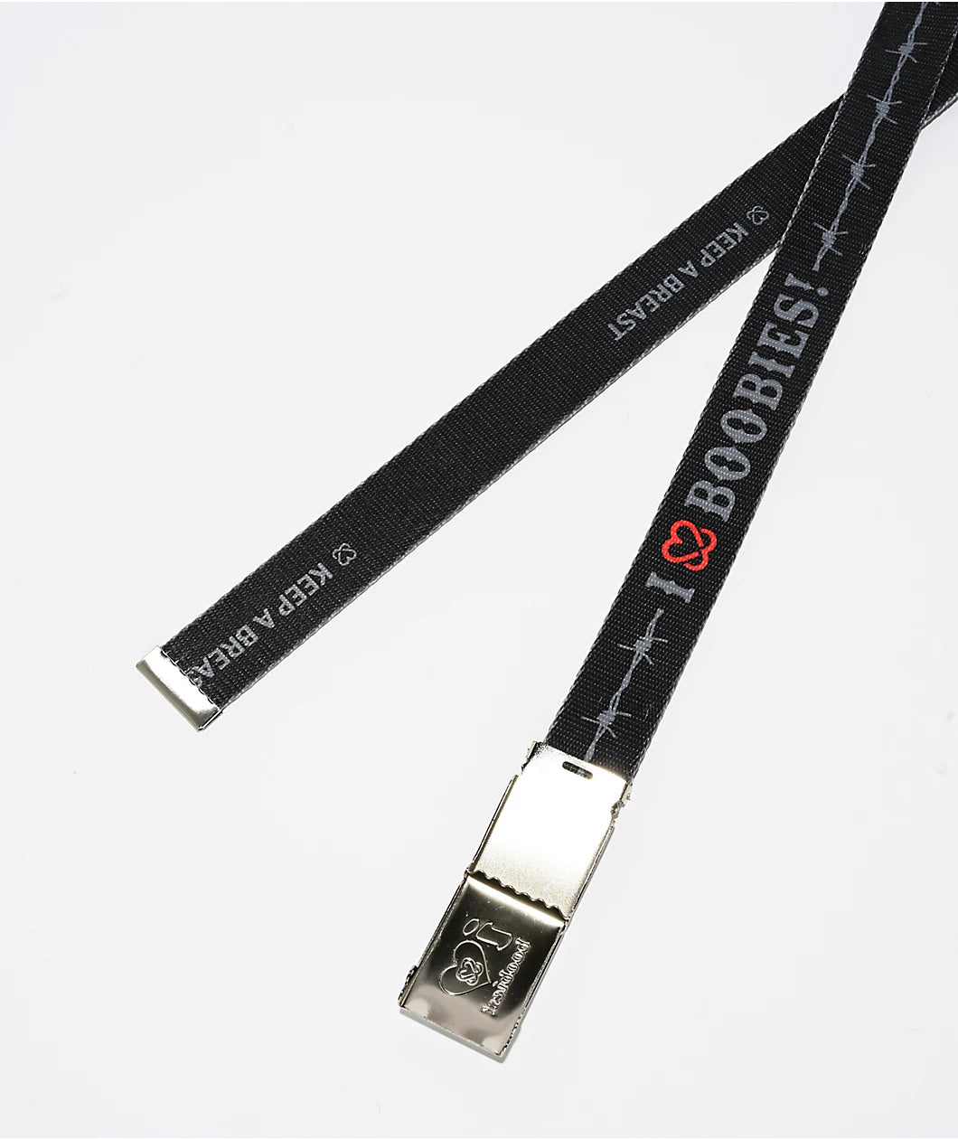 i love boobies!® Barbed Black Web Belt
