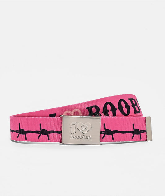 i love boobies!® Barbed Pink Web Belt