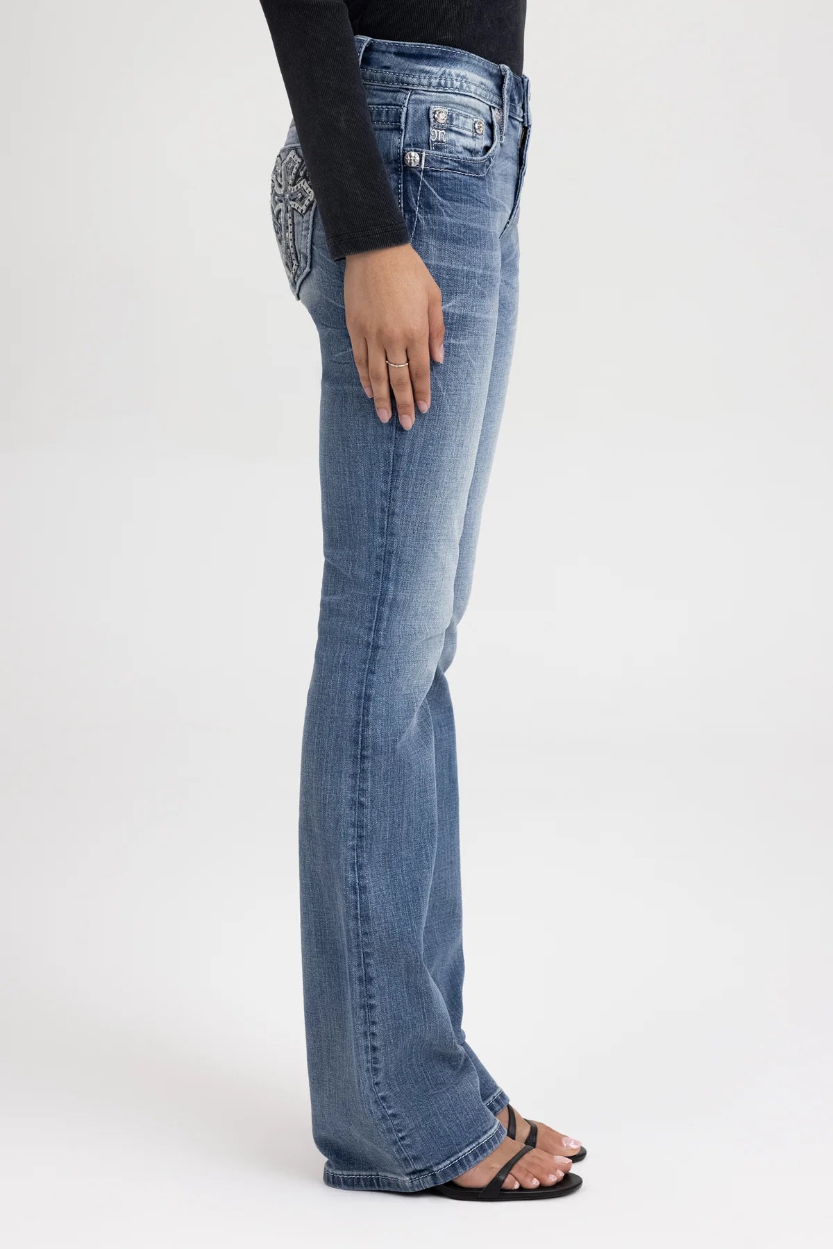 Miss Me Kezia Cross Bootcut Jeans