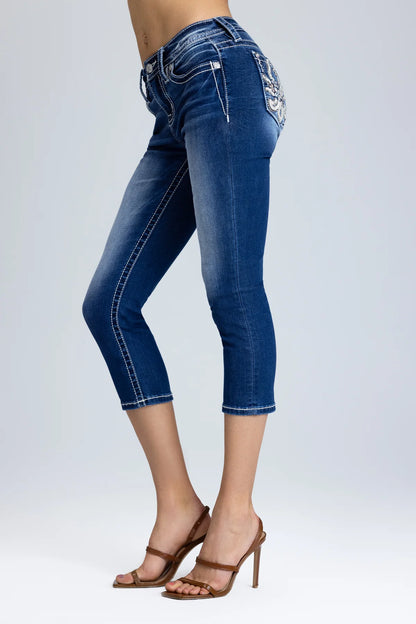 Miss Me Ellora Fleur Capri Jeans