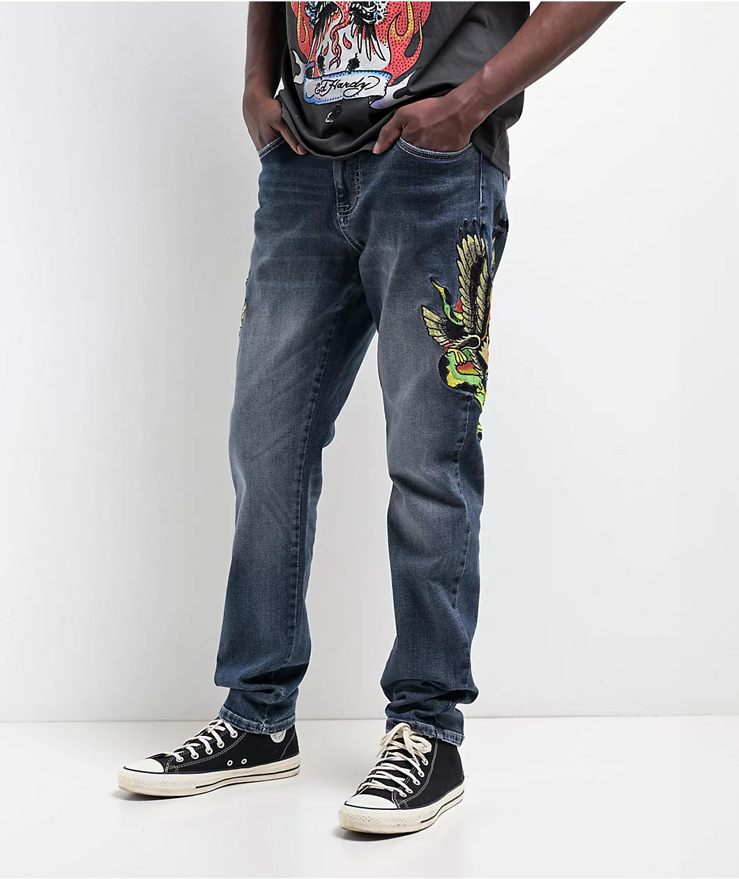 Ed Hardy Eagle Snake Slim Jeans