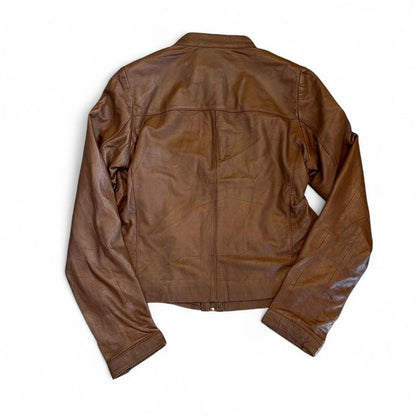 Vintage Laura Clement Moto Brown Aged Jacket