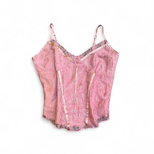 Y2K Louna Pink Babydoll Cami Lace