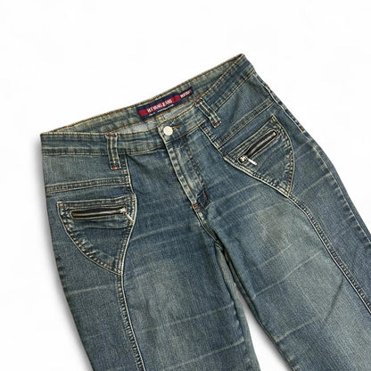 Women's Zipper Pocket Grunge Jeans