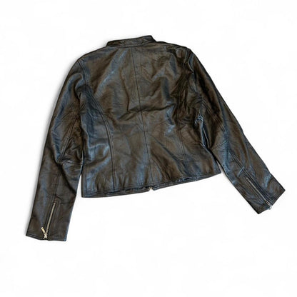 Vintage Moto Serge Pariente Leather Zip Jacket Black