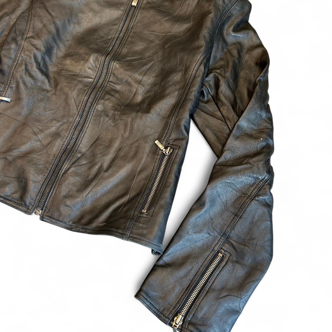 Vintage Moto Serge Pariente Leather Zip Jacket Black