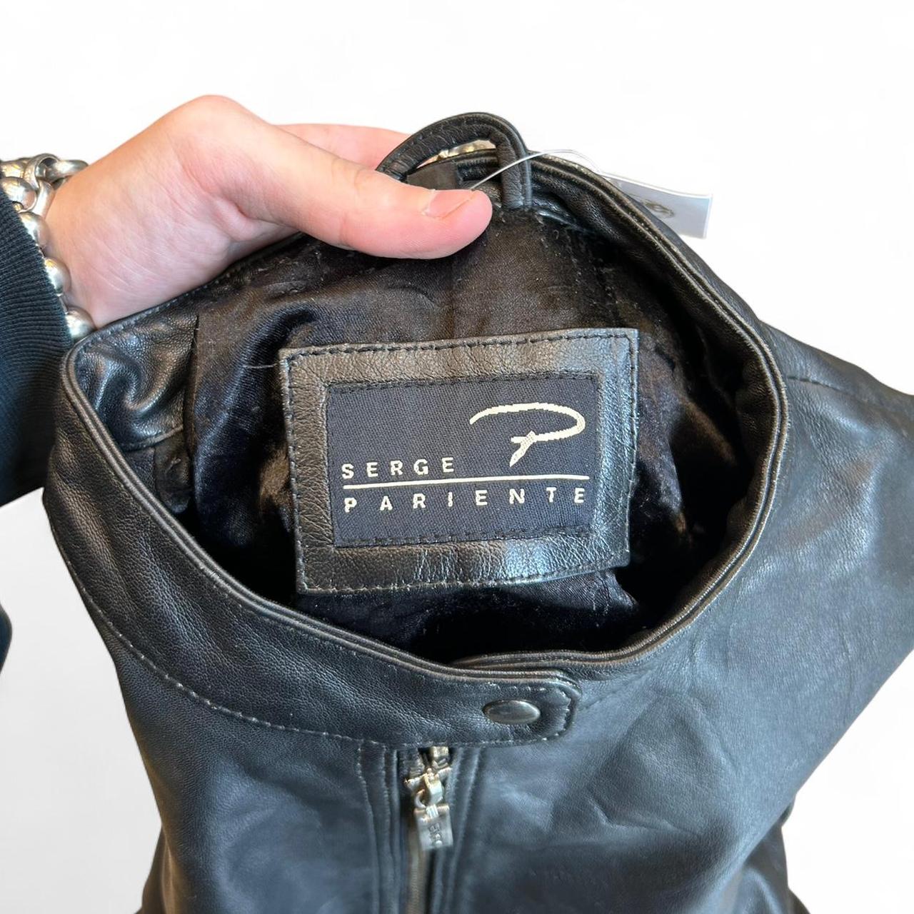 Vintage Moto Serge Pariente Leather Zip Jacket Black