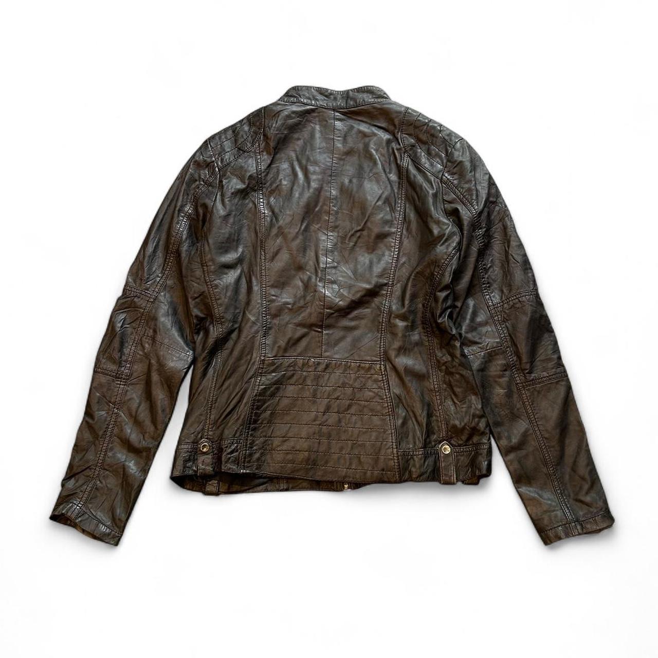 Y2K Punchball Motorcycle Leather Biker Jacket Black