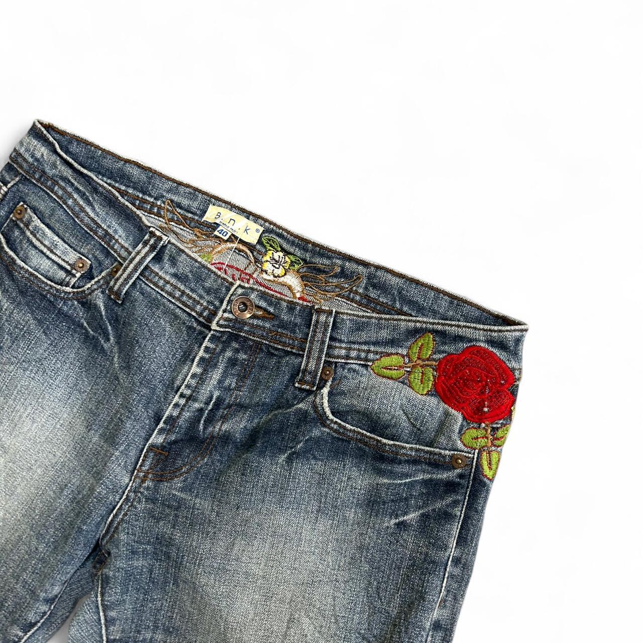 Low Rise Flare Embroidered Jeans