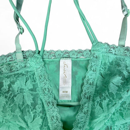 Y2K Teal Mermaid Lace Cami