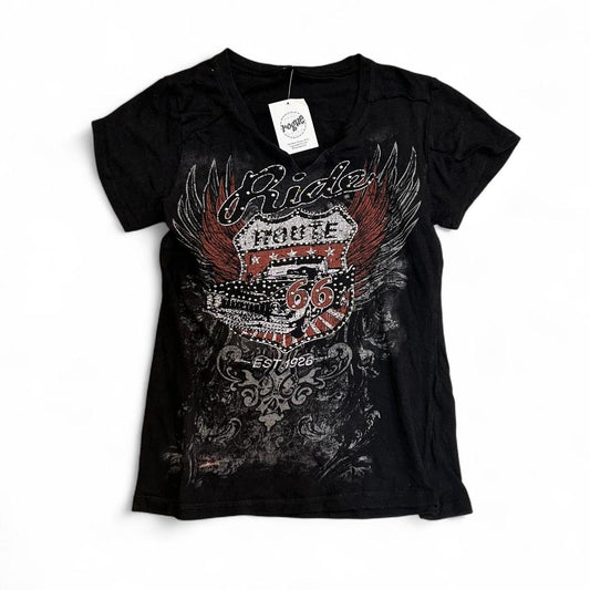 Route 66 Rhinestone Baby Tee