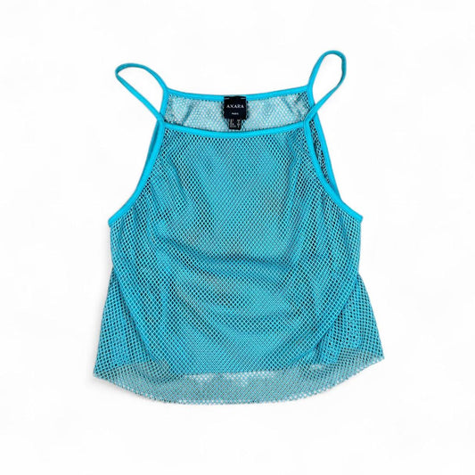 Cropped mesh rave tank