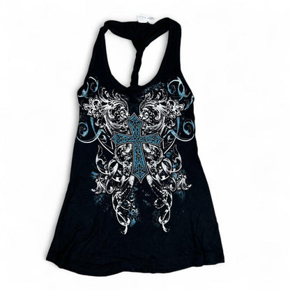 Y2K Cross Bedazzled Tank