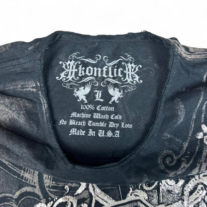2000s Konflic Silver Cross Muscle Tee