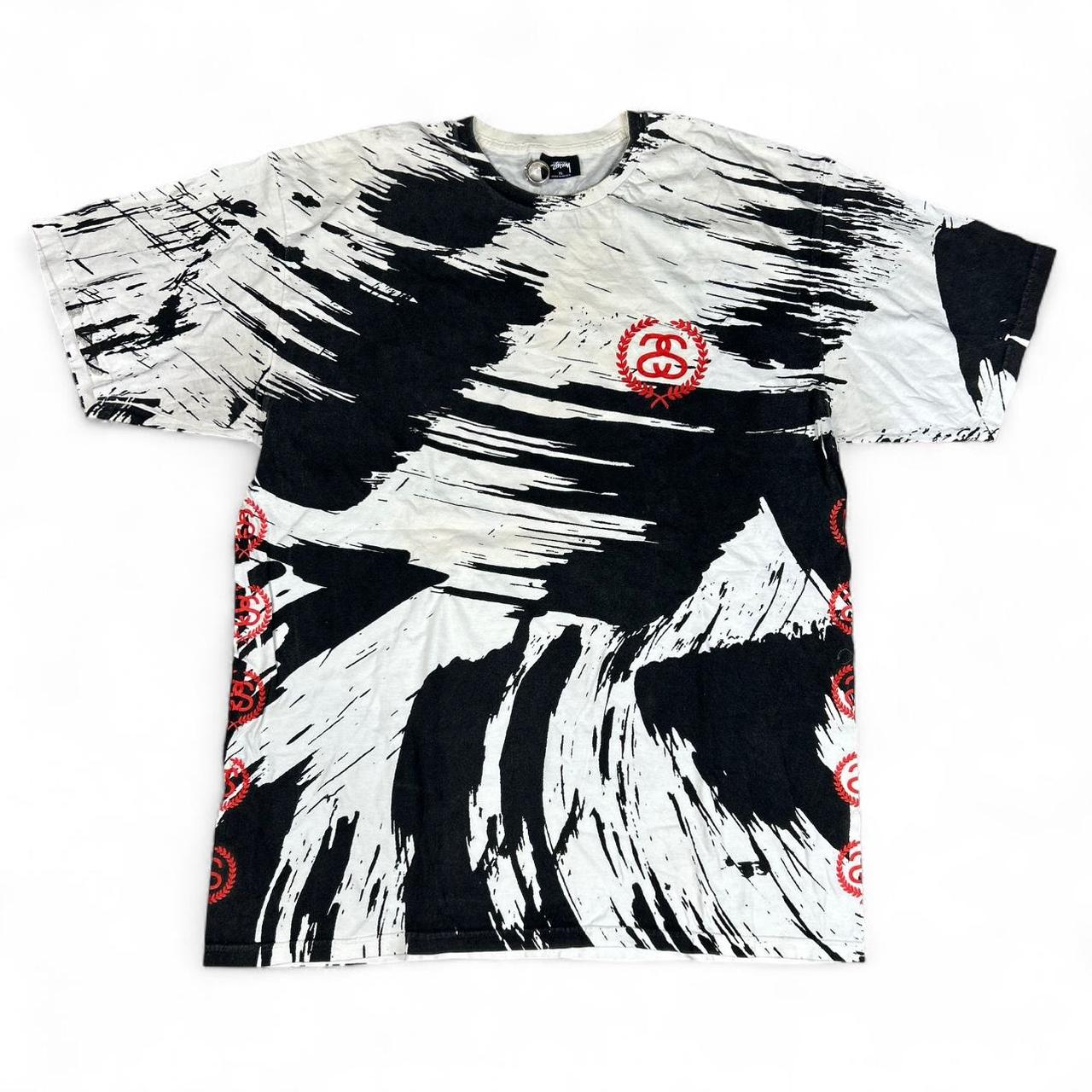 Stussy Black and White Oversized Tee