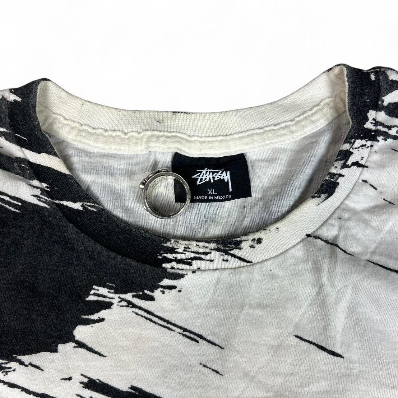 Stussy Black and White Oversized Tee