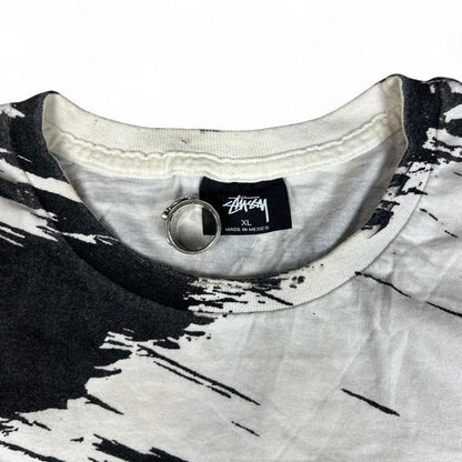 Stussy Black and White Oversized Tee