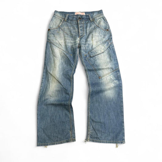 EDC Baggy Pocket Distressed Jeans