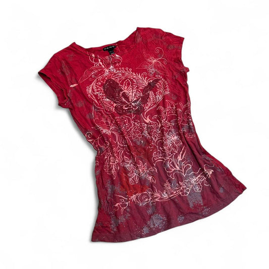 FANG Butterfly Baby Tee Y2K