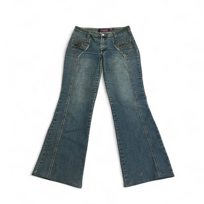 Women's Zipper Pocket Grunge Jeans