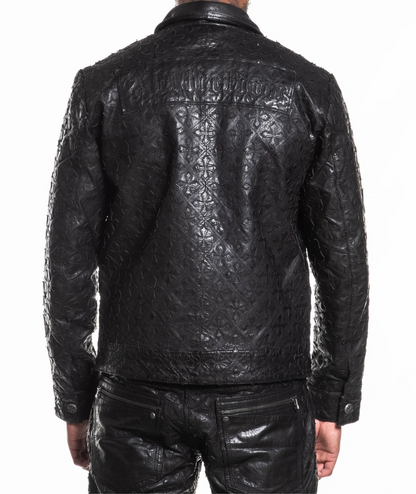 Affliction Quilted Cross Leather Jacket