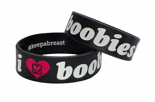 I LOVE BOOBIES! BRACELETS BLACK/WHITE