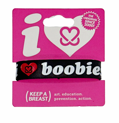 I LOVE BOOBIES! BRACELETS BLACK/WHITE