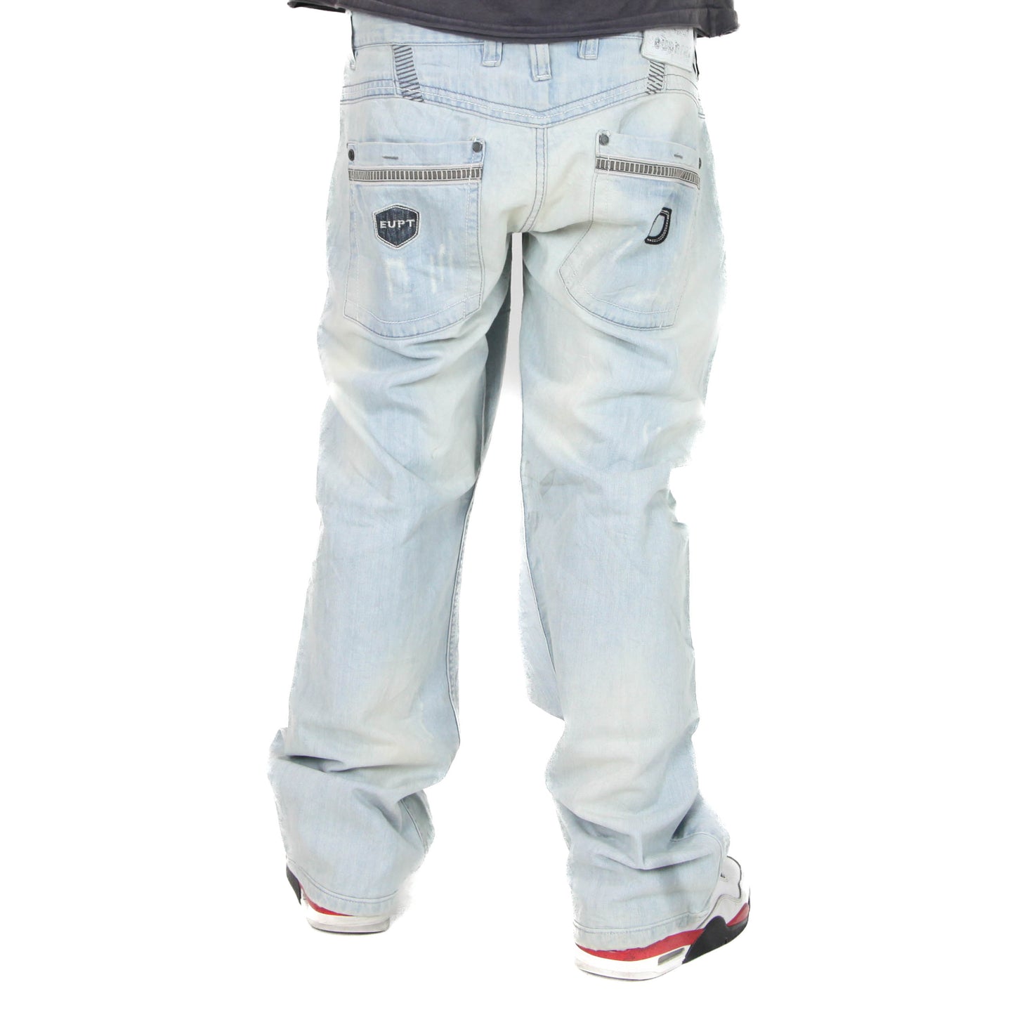 Light-Washed Distressed Baggy Jeans