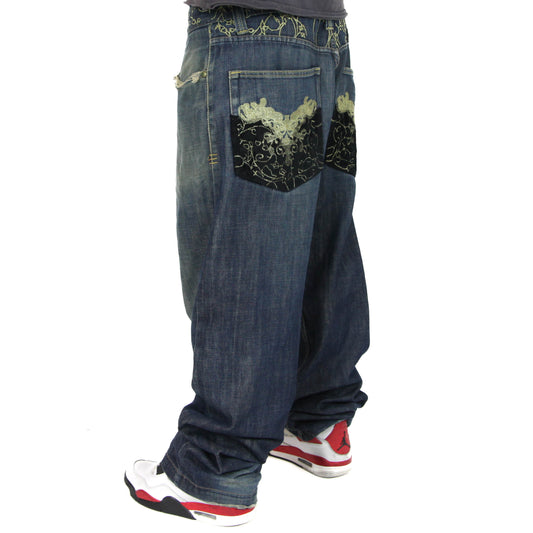 Crown Holder Vintage Embroidered Jeans