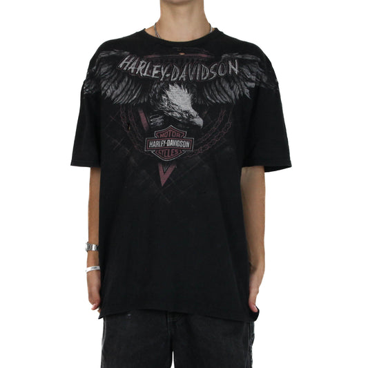 Y2K Distressed Harley Davidson Baggy Tee