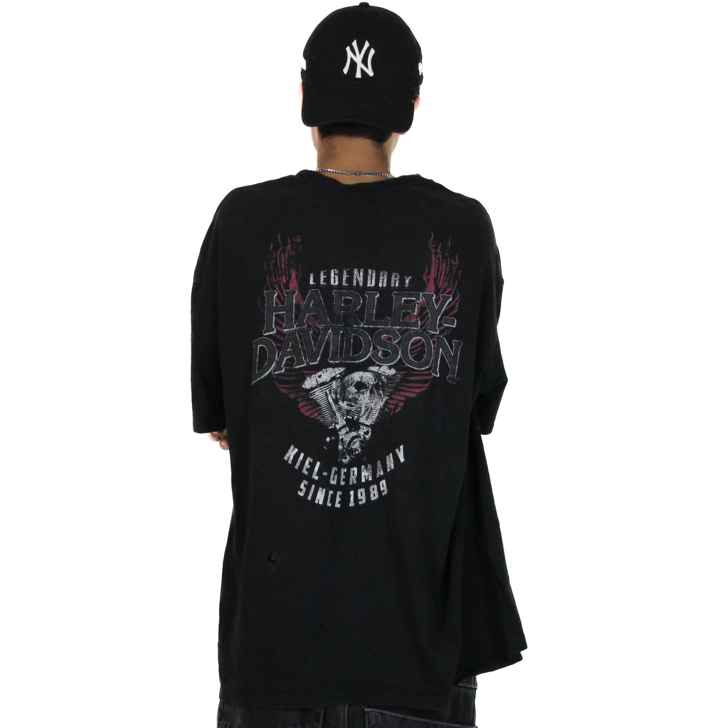 Y2K Distressed Harley Davidson Baggy Tee