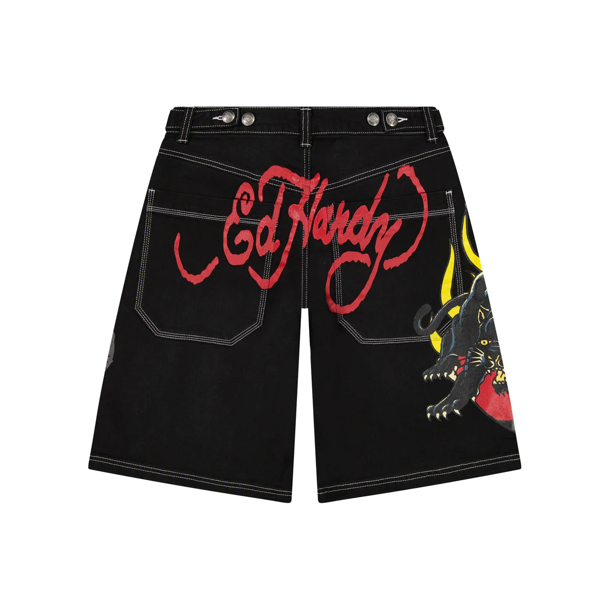 Ed Hardy Panther Heart Denim Shorts