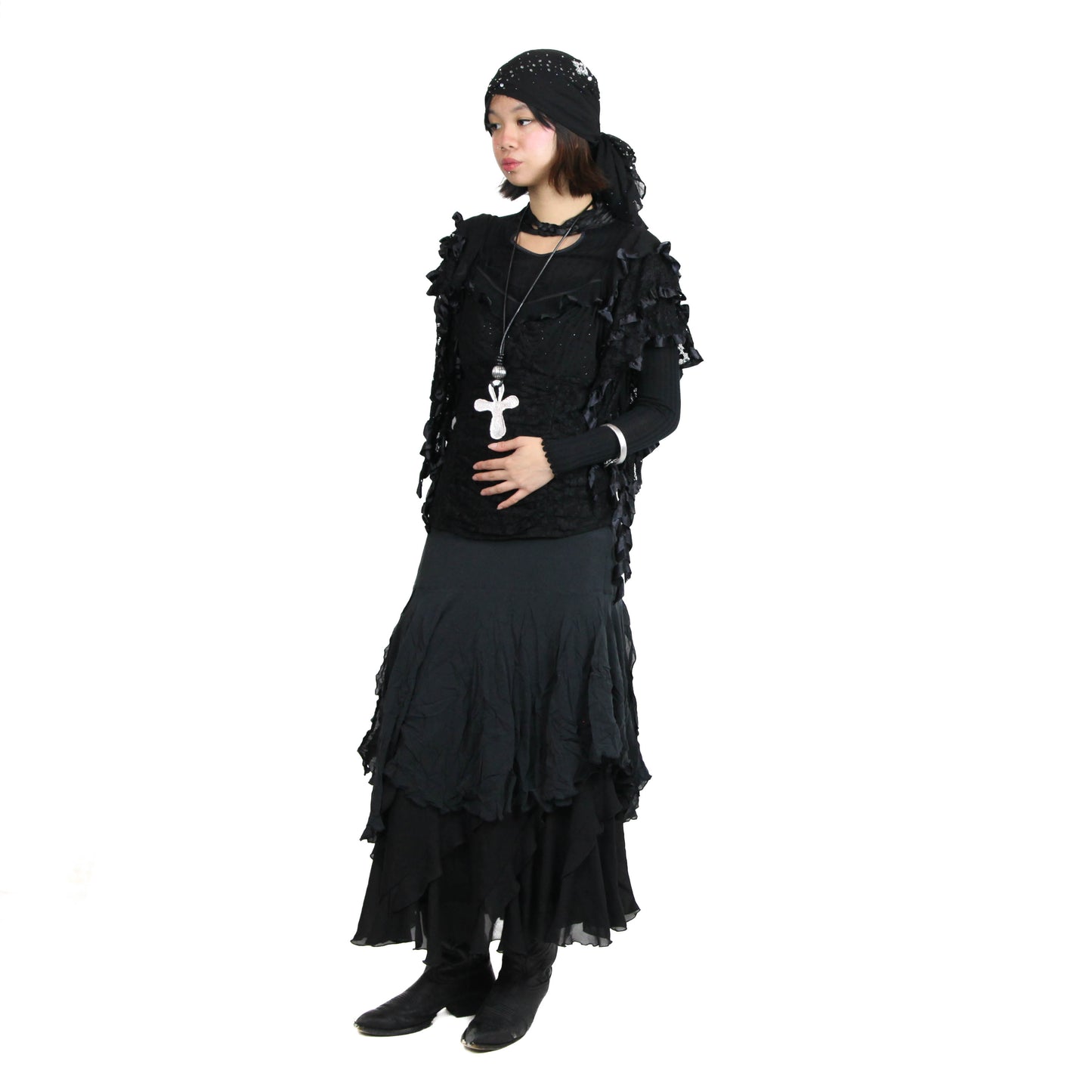 1920 Vintage Witch Costume Long Sleeve Shirt